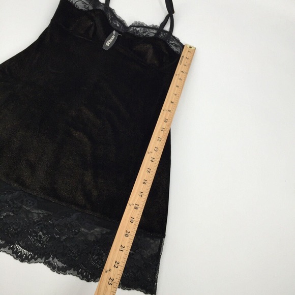 NWT Adore Me Crushed Velvet Lingerie Slip Dress Size XS Gold Sparkly Black - Picture 7 of 7